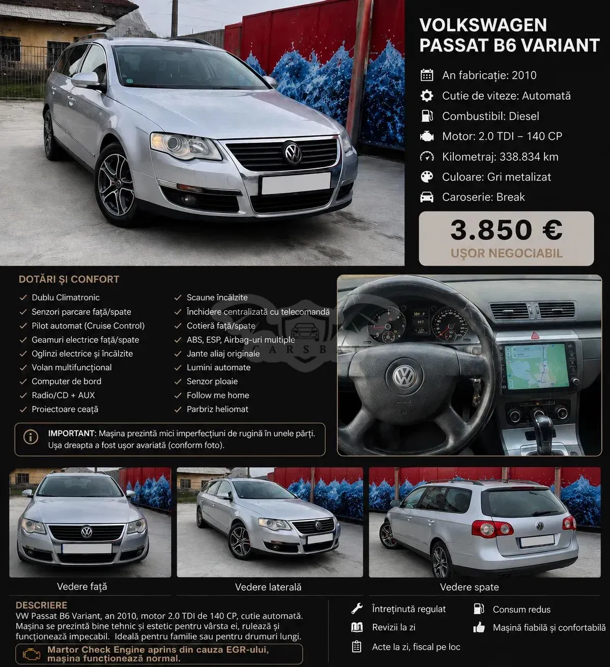 Volkswagen Passat B6 [2005 - 2010] 2.0 TDI Highline DPF DSG 2010