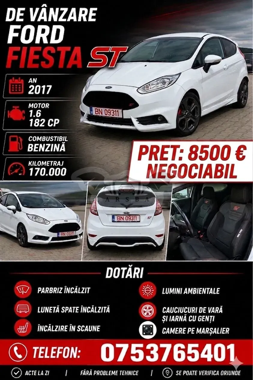 Ford Fiesta VIII [2017 - Prezent] 1.6 EcoBoost ST 2017