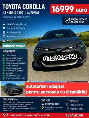 Toyota Corolla XII [2020 - Prezent] 1.8 HSD Dynamic 2021