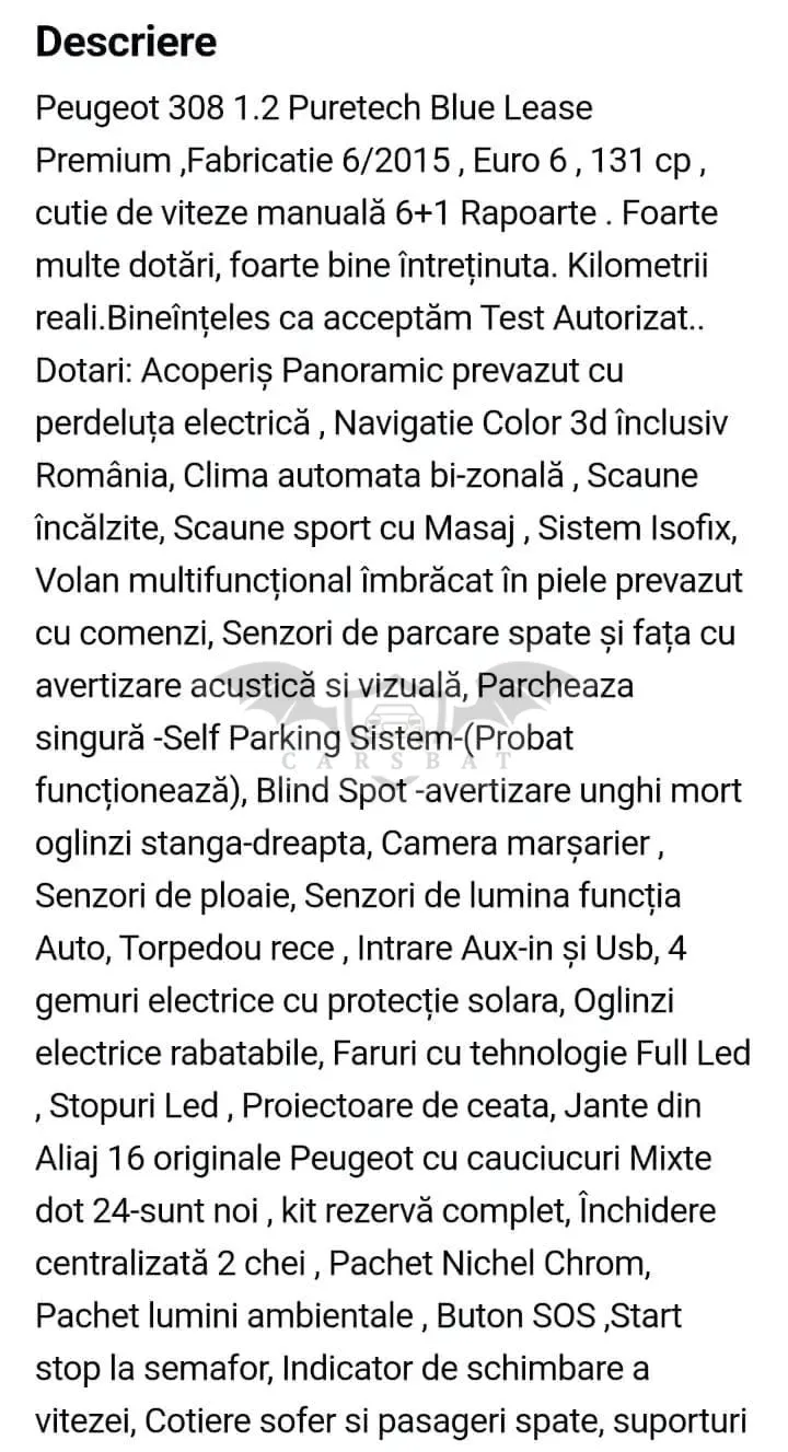 Peugeot 308 II [2013 - 2021] PureTech 130 GPF Stop & Start Tech Edition 2015