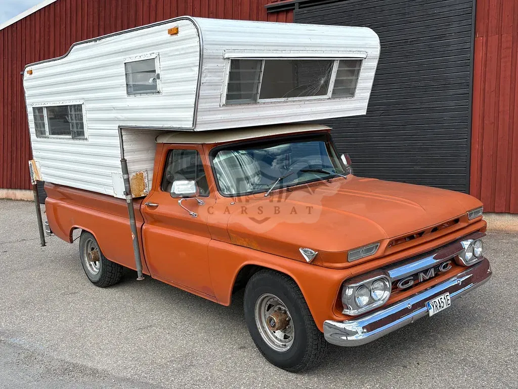 Gmc pickup med camper - avbet - 1964