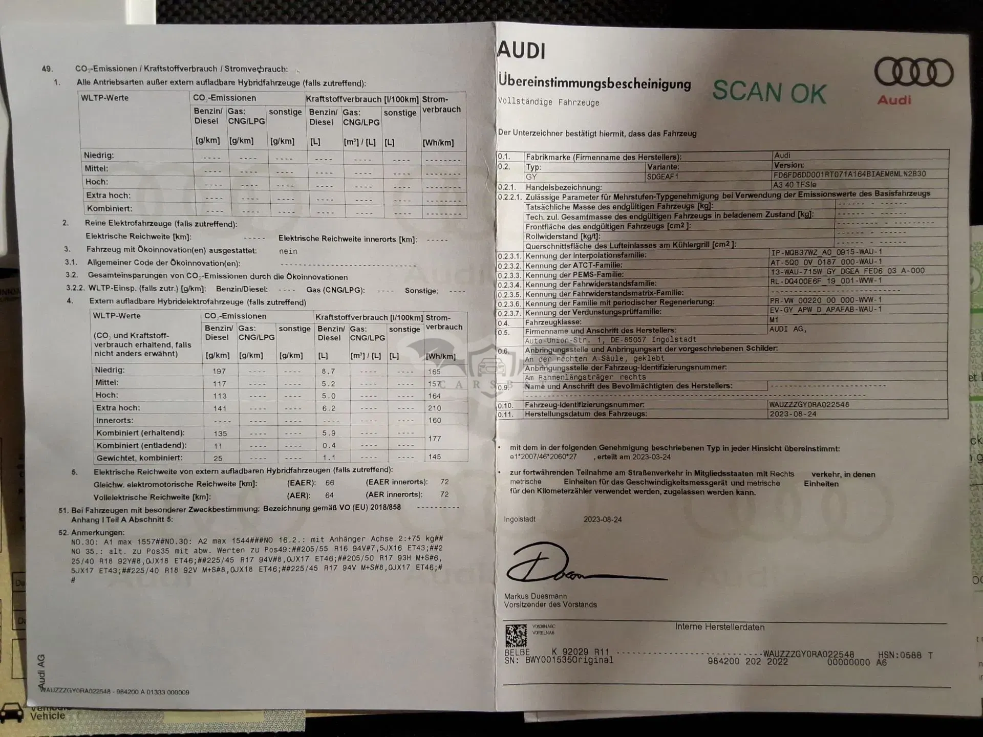Audi A3 Sportback 40 TFSIe Attraction 2023
