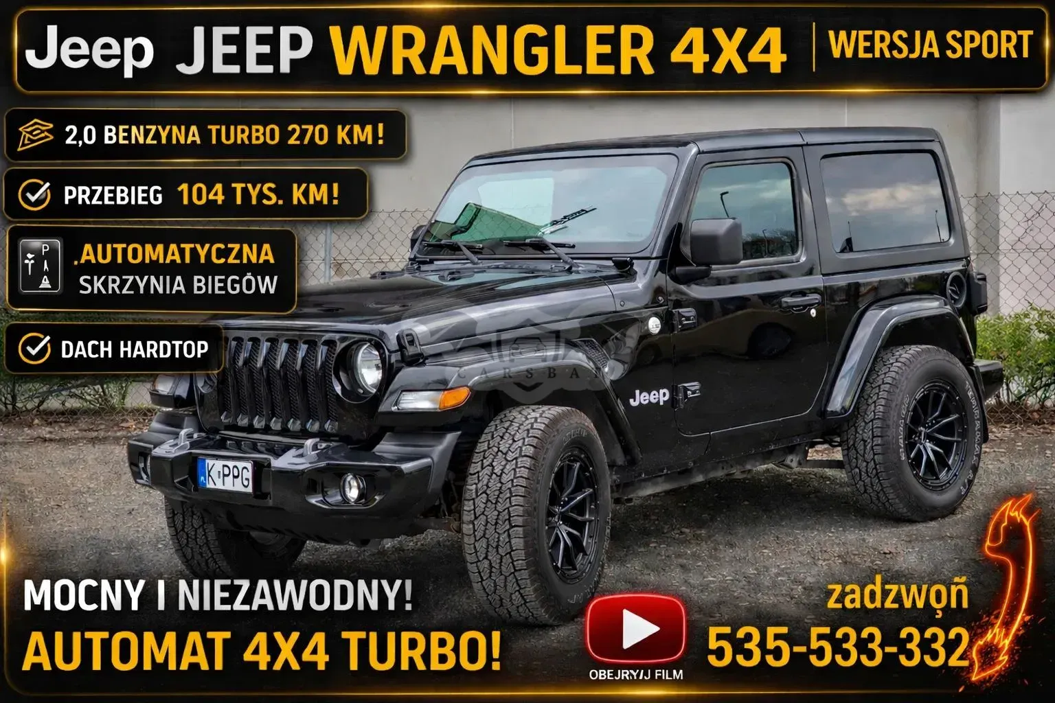 Jeep Wrangler IV 2.0 T-GDI Hardtop AWD Automatik Sport 2018