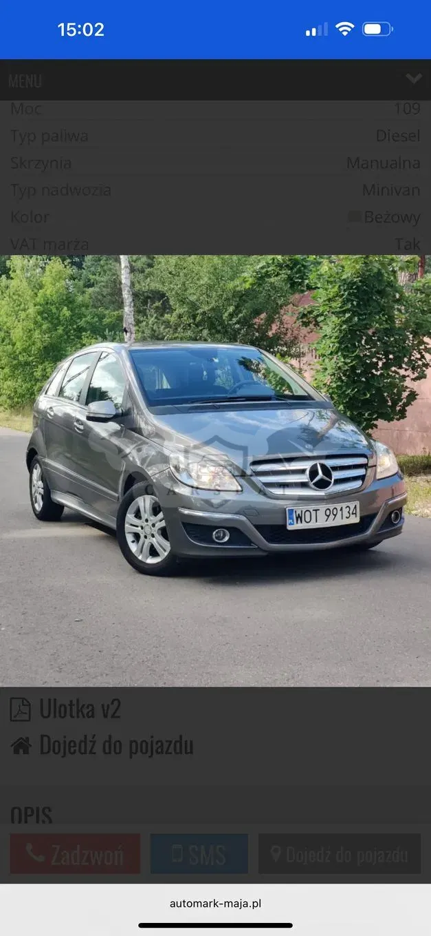 Mercedes-Benz B W245 180 CDI DPF 2010