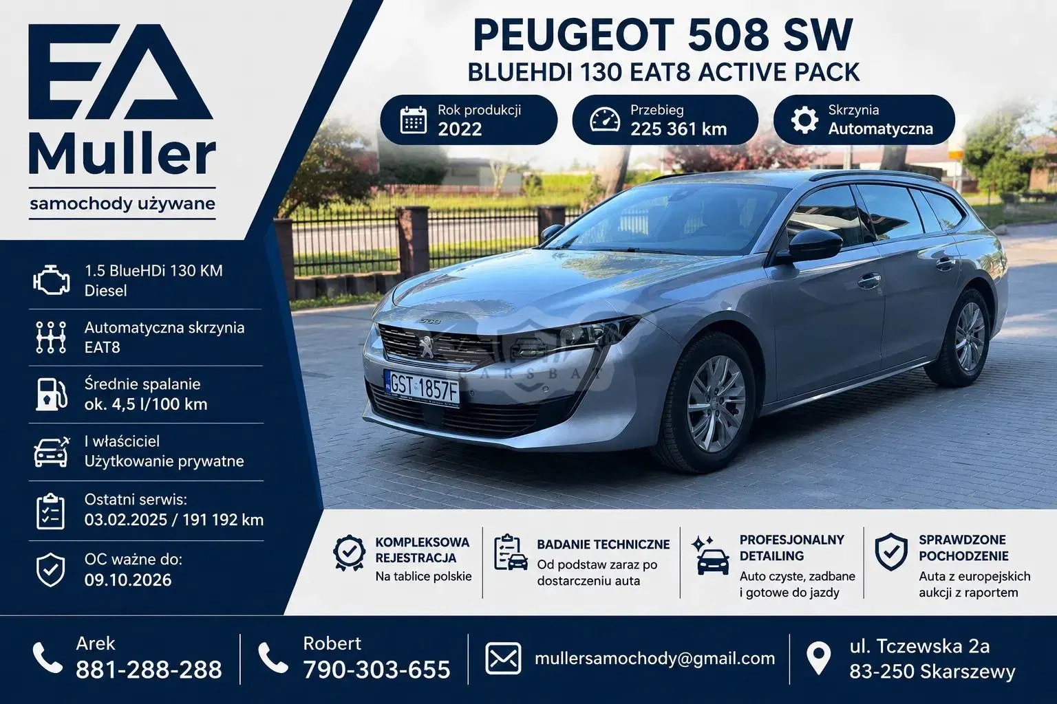 Peugeot 508 II BlueHDi 130 EAT8 Active Pack 2022