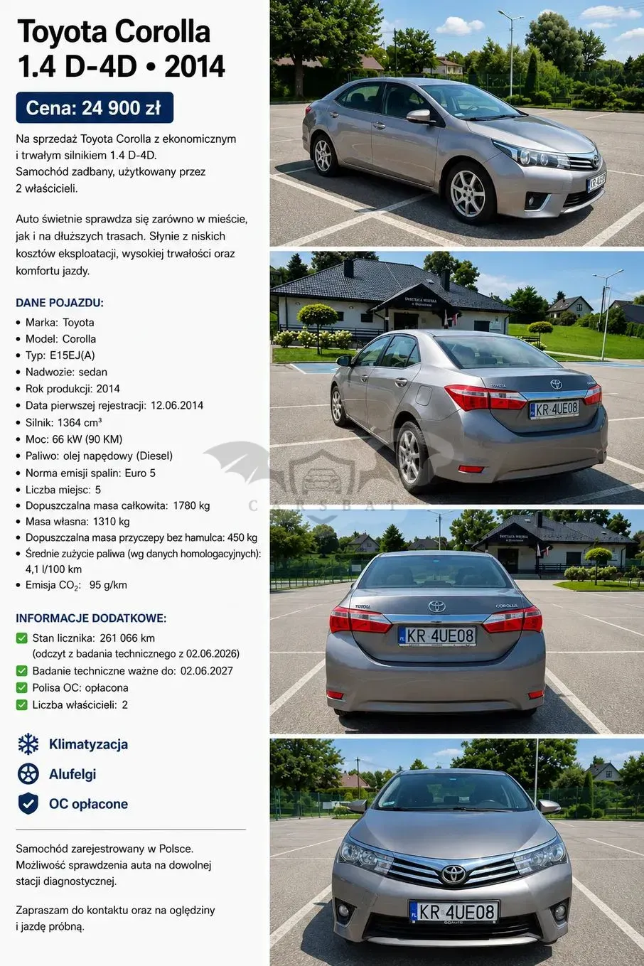 Toyota Corolla Seria E16 (2012-2019) 1.4 D-4D Life 2014