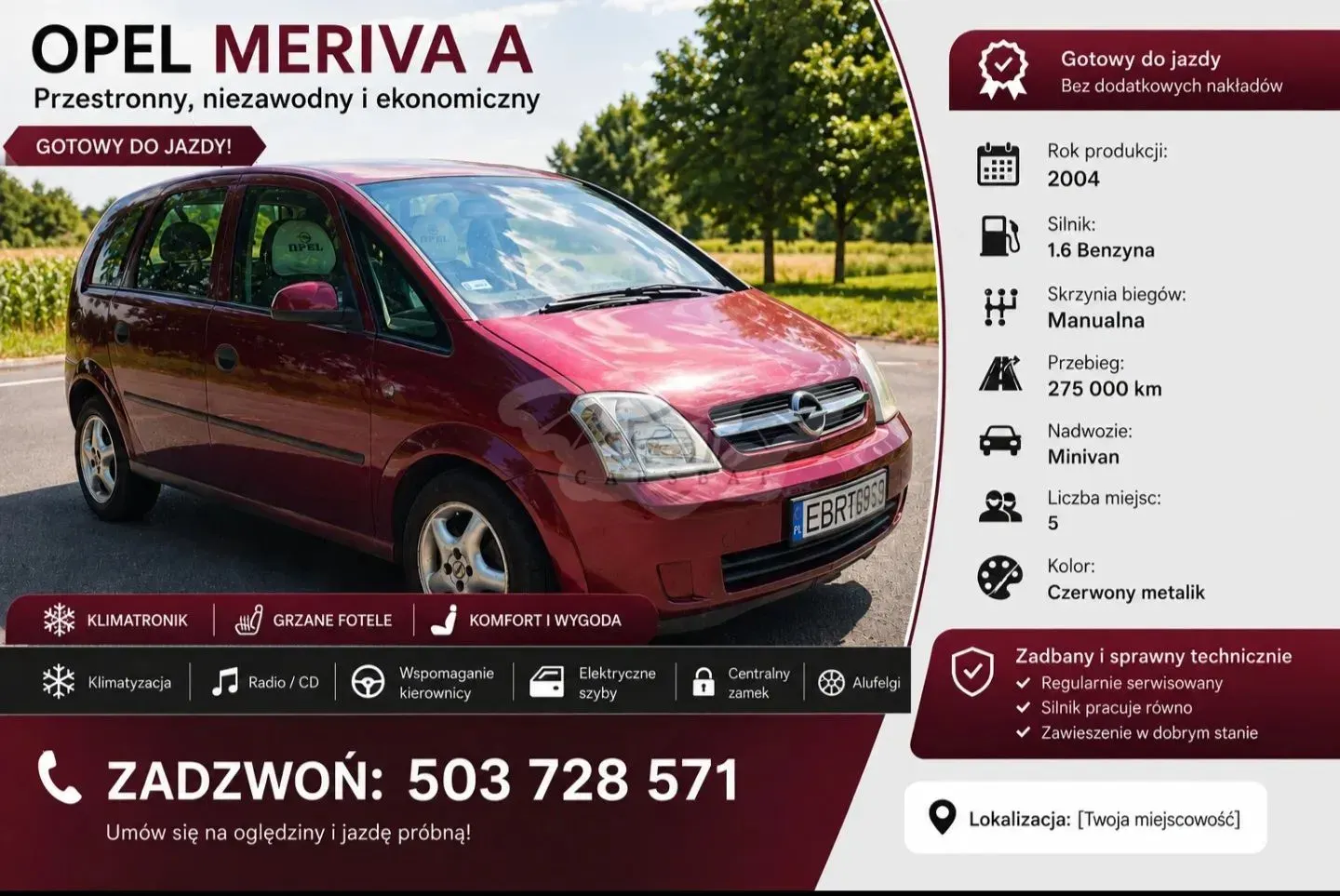 Opel Meriva I (2002-2010) 1.6 16V Cosmo 2004